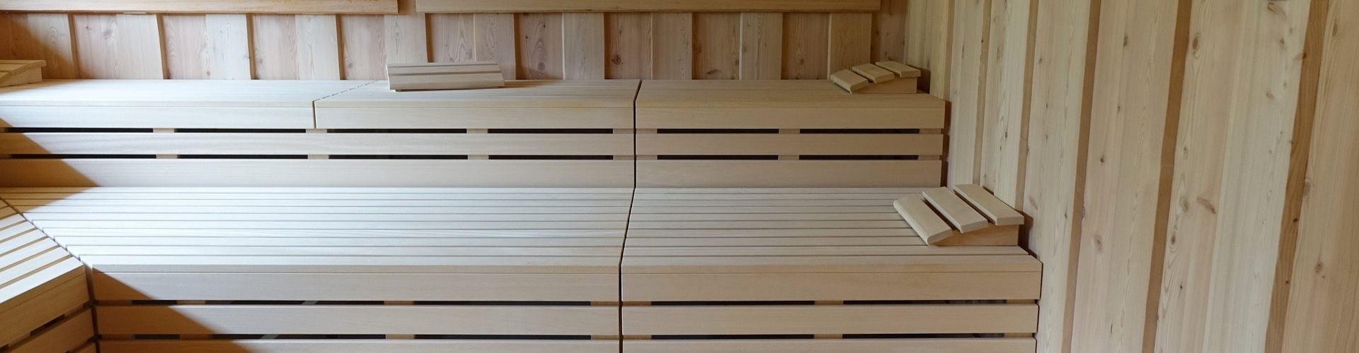 wooden sauna benches