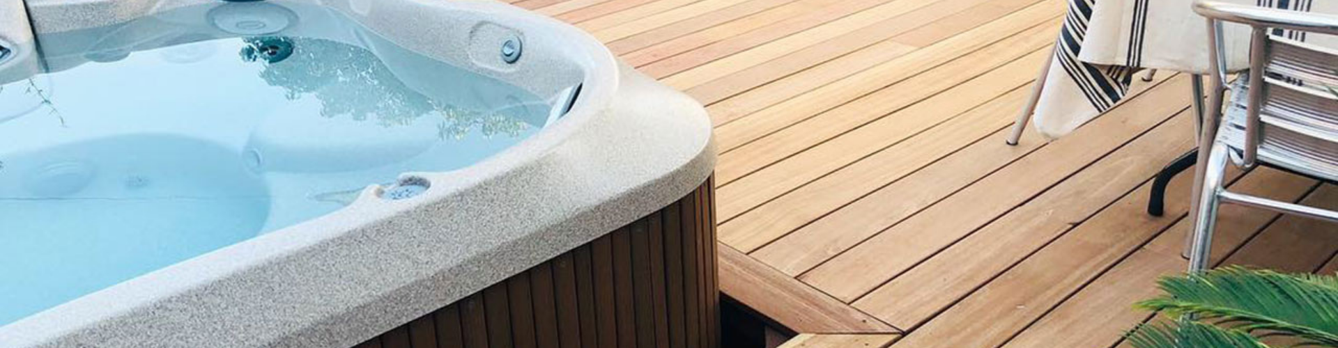 hot tub installed on a deck